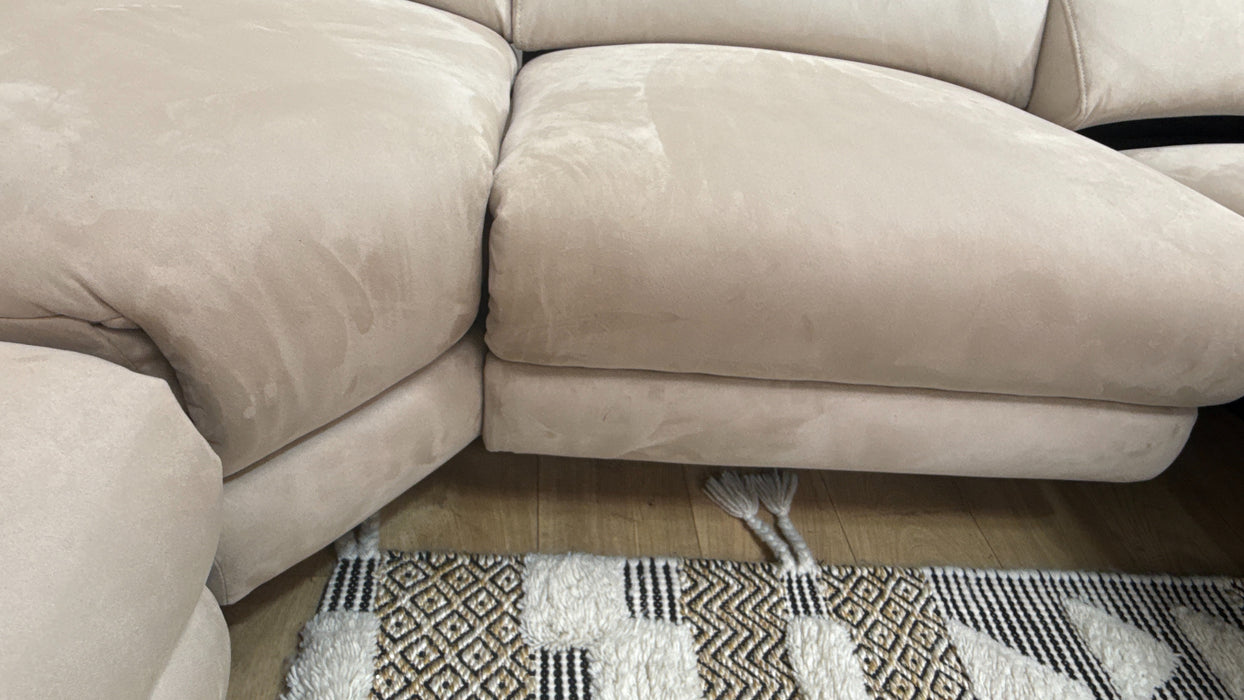 Sofology Missouri Fabric 1 Corner 3 Power Recliner/Headrest in Lifestyle Plush Mink