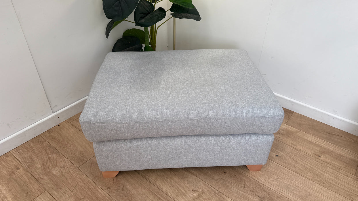 DFS The Layla Fabric Footstool in Plain Silver