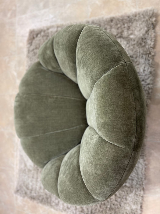 Nobu Chair Relaxed Chenille Olive Green Fabric Swivel (WA2)