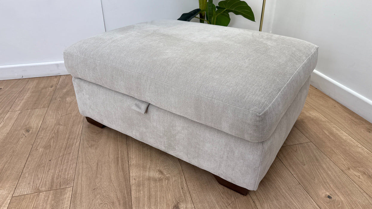 Sofology Tallulah Fabric Storage Footstool in Soft Chenille Linen