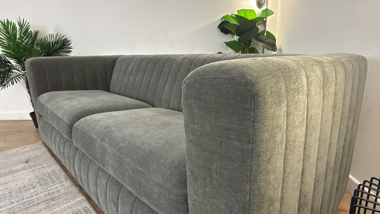 Sofology Astoria Fabric 4 Seater in Vintage Chenille Grey Sage Mix