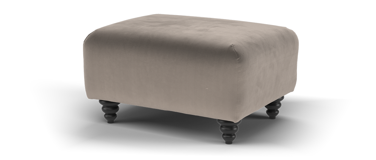 Sofology Balmoral Fabric Footstool in Matt Velvet Mole Limited Edition