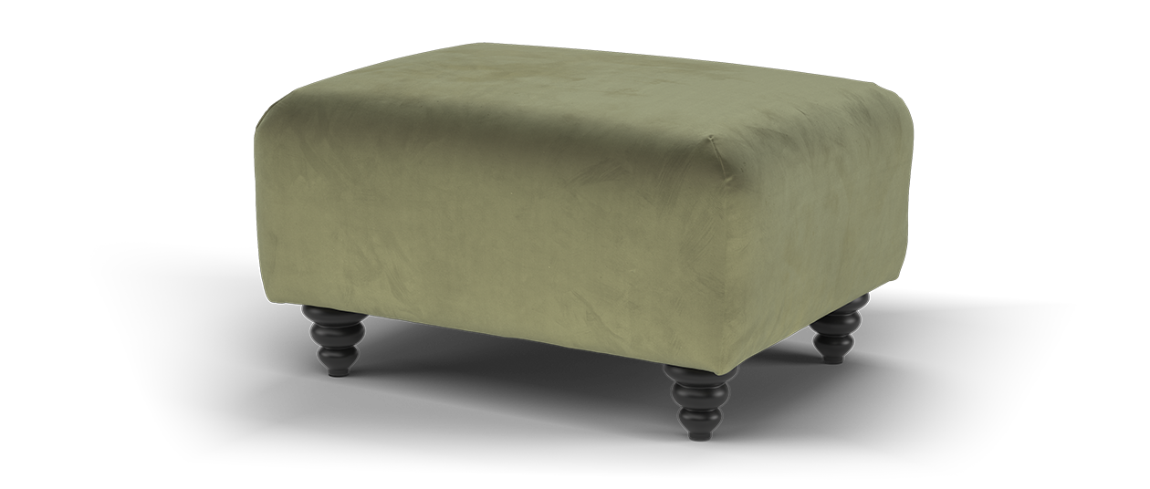 Sofology Balmoral Fabric Footstool in Matt Velvet Moss Limited Edition