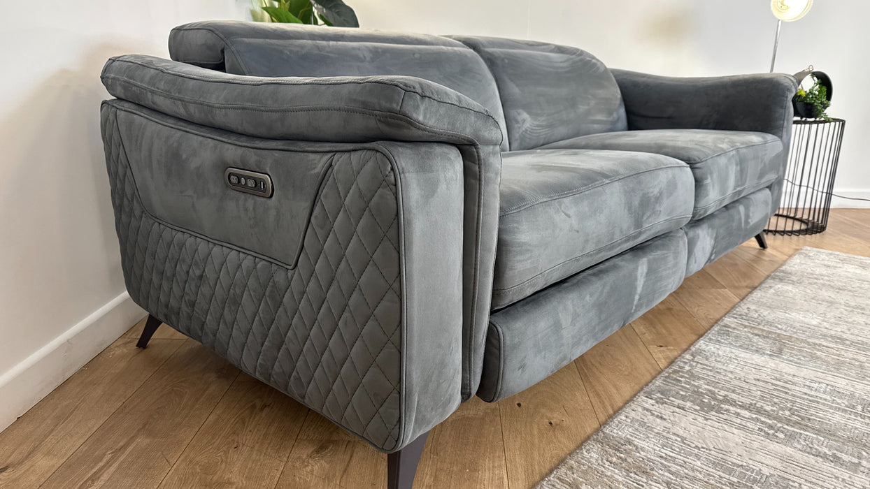 Sofology The Ezra 3 Seater Recliner Sofa in Lifestyle Plush Fabric Lead Grey