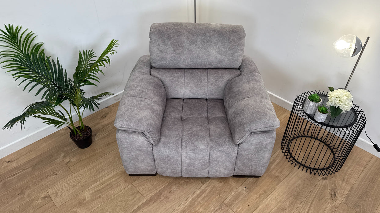 Montebello 1 Seater - Fabric Power Reclining Chair - Grey