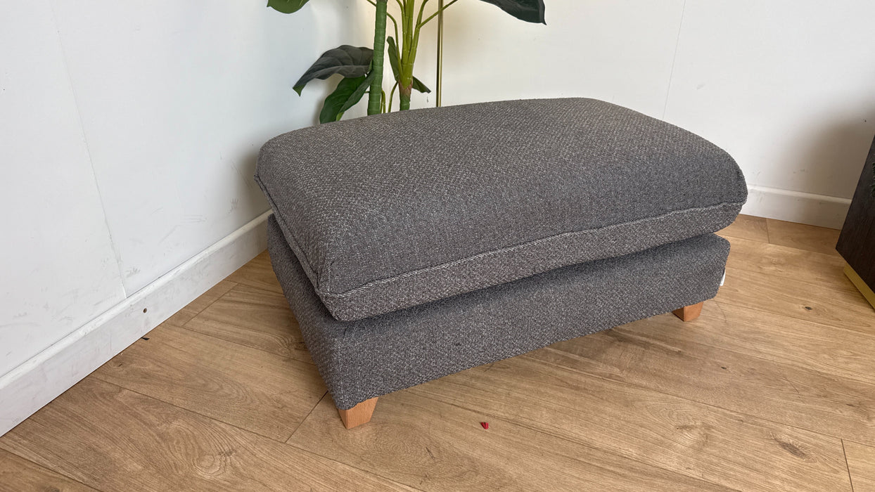 DFS The Hampi Fabric Footstool in Boucle Charcoal