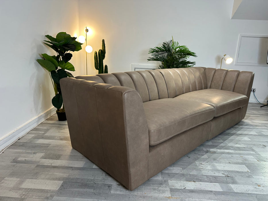 Downtown 4 Seater Split - Leather Relaxed Natural Grain Leather Taupe Mix