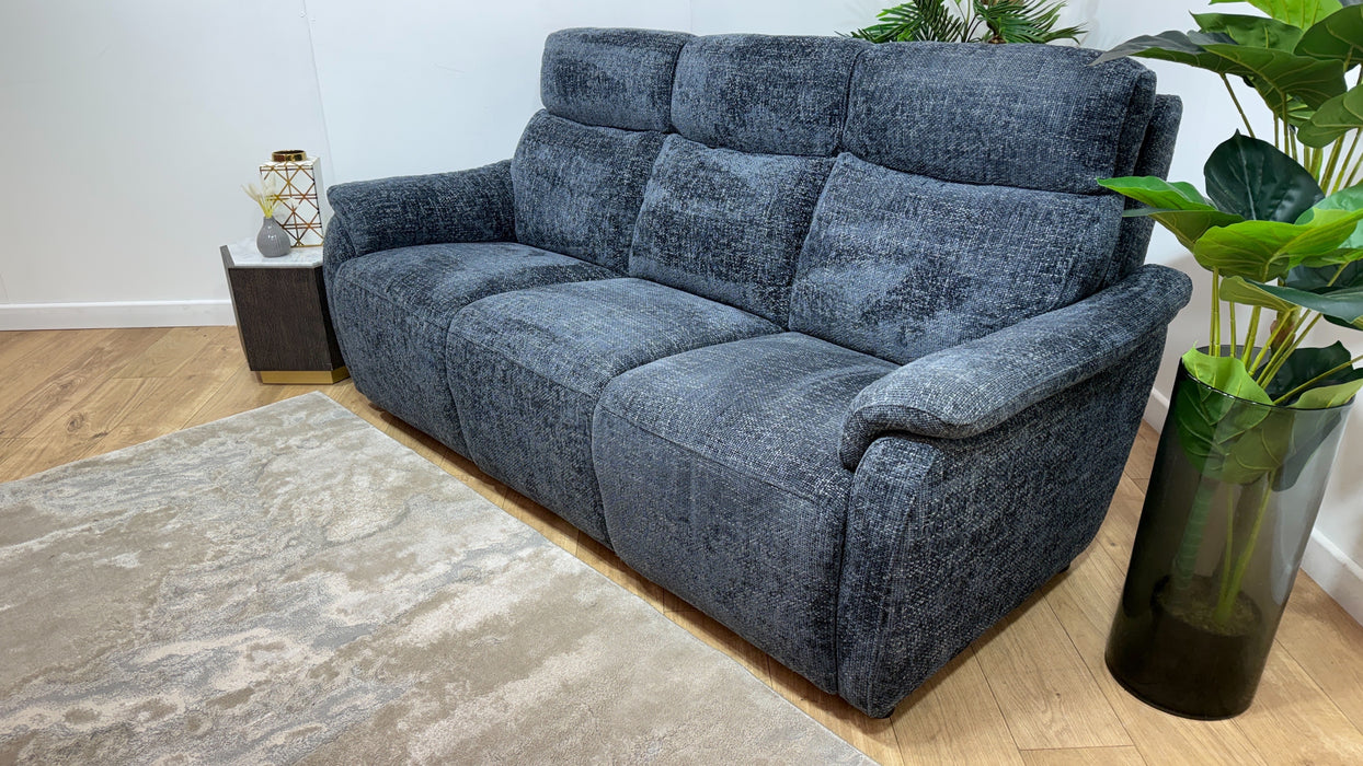 Sofology Parker Fabric 3 Seater in Hopsack Chenille Midnight