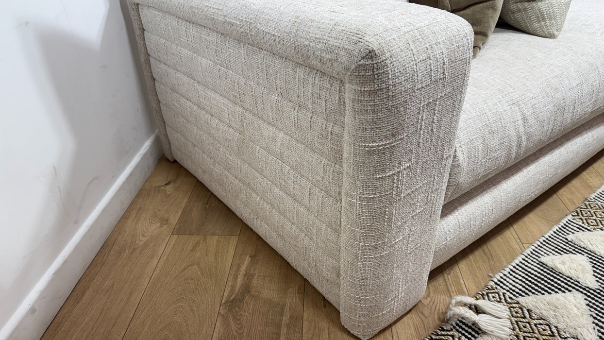 Sofology Cove Fabric Grande Chaise in Artisan Chenille Ecru Mix