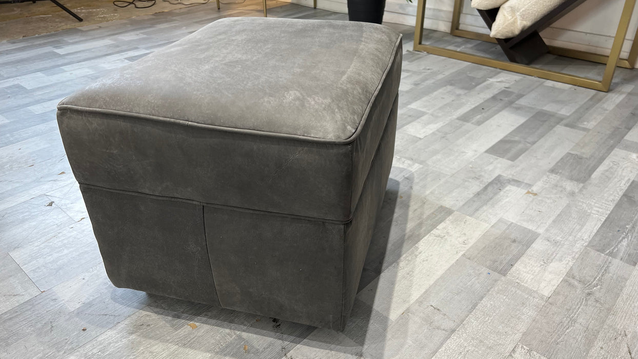 Bartello Footstool - Leather Storage - Charcoal