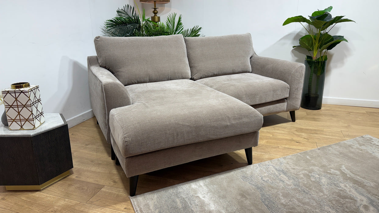Sofology Mayfair Fabric Chaise 3 Seater Foam Seats in Soft Chenille Wicker/Pebble Mix