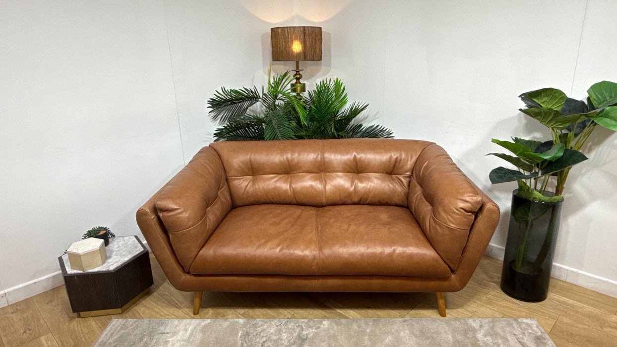 Sofology Hygge Leather 2 Seater in Relaxed Soft Tan