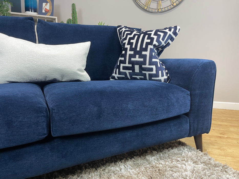 Mayfair 3 Seater - Soft Chenille Navy Mix Fabric (WA2)