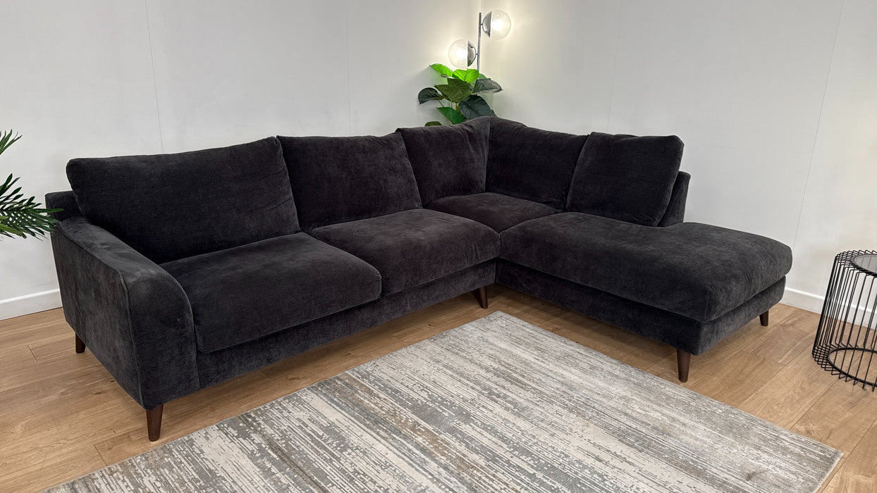 Sofology Mayfair Fabric 3 Corner 1 Chaise in Soft Chenille Anthracite