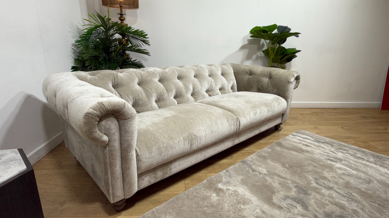 Sofology Kensington Fabric 4 Seater in Luxury Chenille Linen