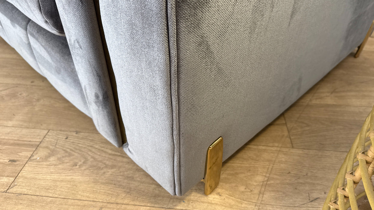 Sofology The Oscar 2 Seater Fabric Sofa in Fine Textured Chenille Grey Mix