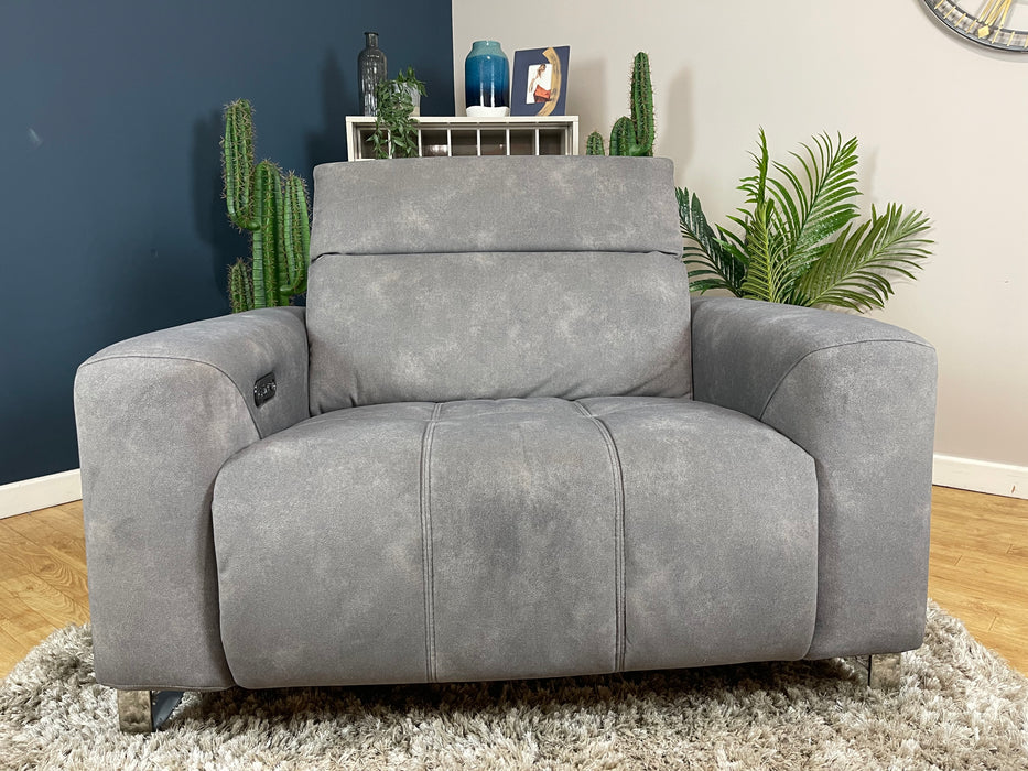 Marvella Love Seat Lifestyle Flecked Mocha Fabric PowerHeadrest & Power Recliner (WA2)