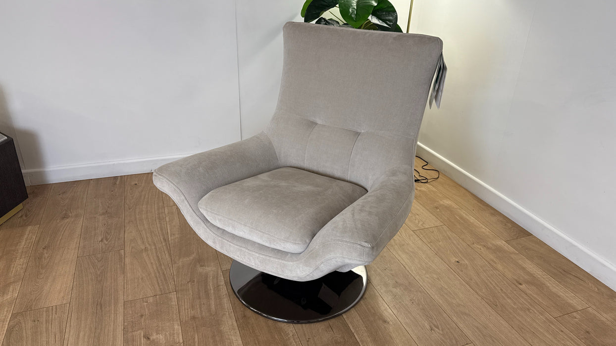 Sofology The Viento Fabric Swivel Chair in Chenille Cotton
