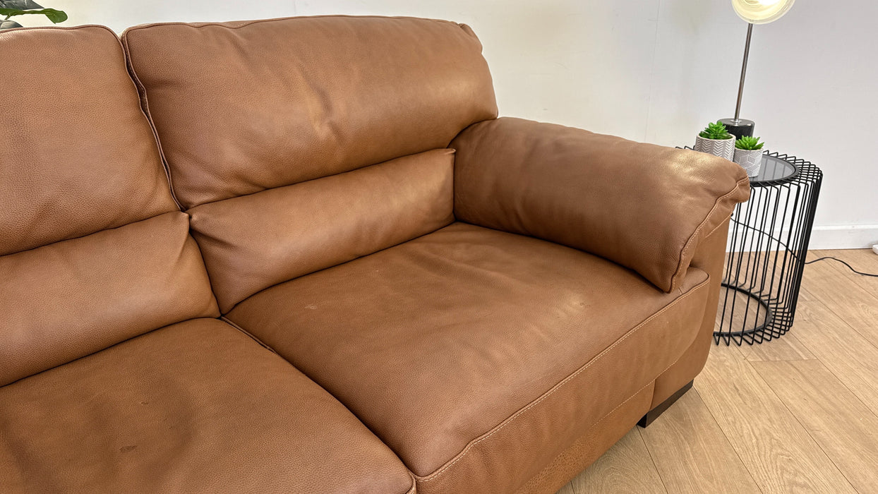 Santino 2 Seater - Leather Sofa - Apollo Tan