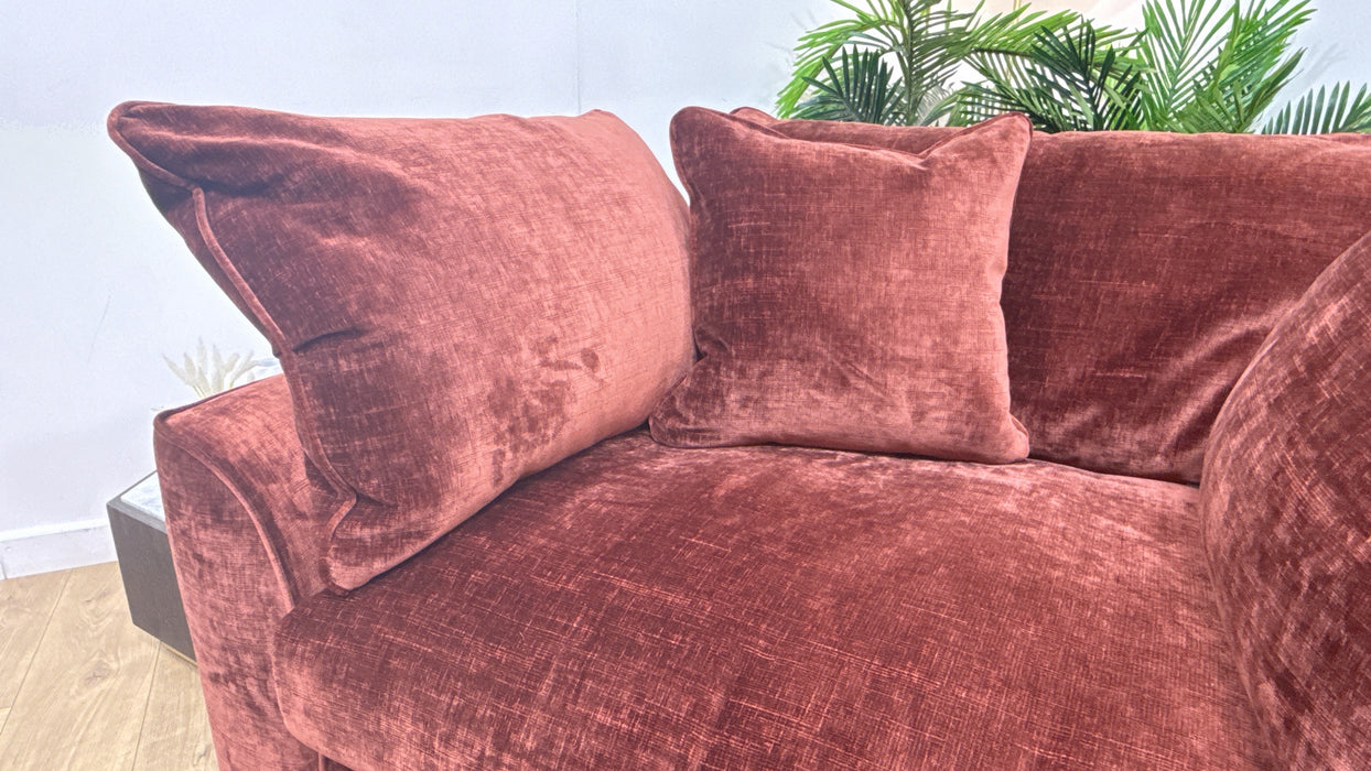 Sofology Georgio Fabric Loveseat Extra Flex Seat in Luxe Chenille Burgundy