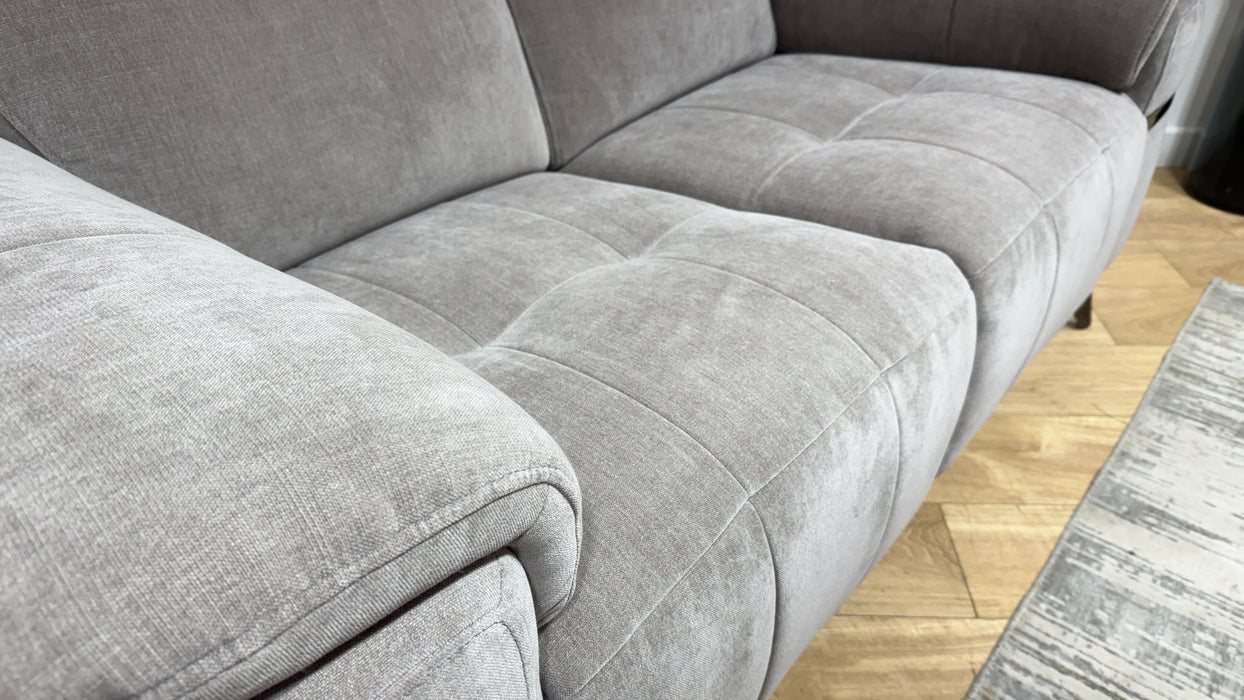 Sofology Milan Fabric 2 Seater Power Recliner/Headrest with Trim in Relaxed Chenille Nutmeg