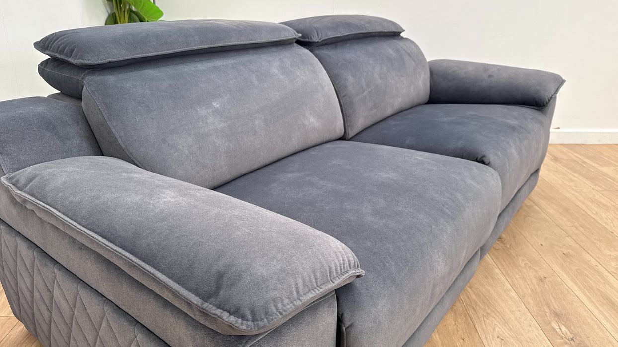 Sofology The Benz 3 Seater Fabric Recliner Sofa in Lifestyle Flecked Fabric Charcoal