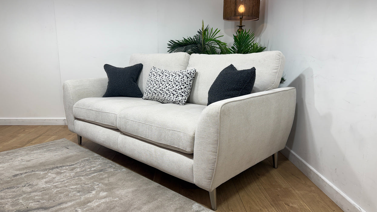 Sofology Hackney Fabric 3 Seater Sprung Seats in Linen Look Chenille Mist Mix