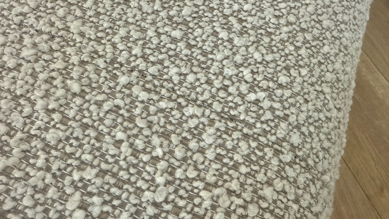 Sofology Artisan Fabric Designer Footstool in Chunky Boucle Natural