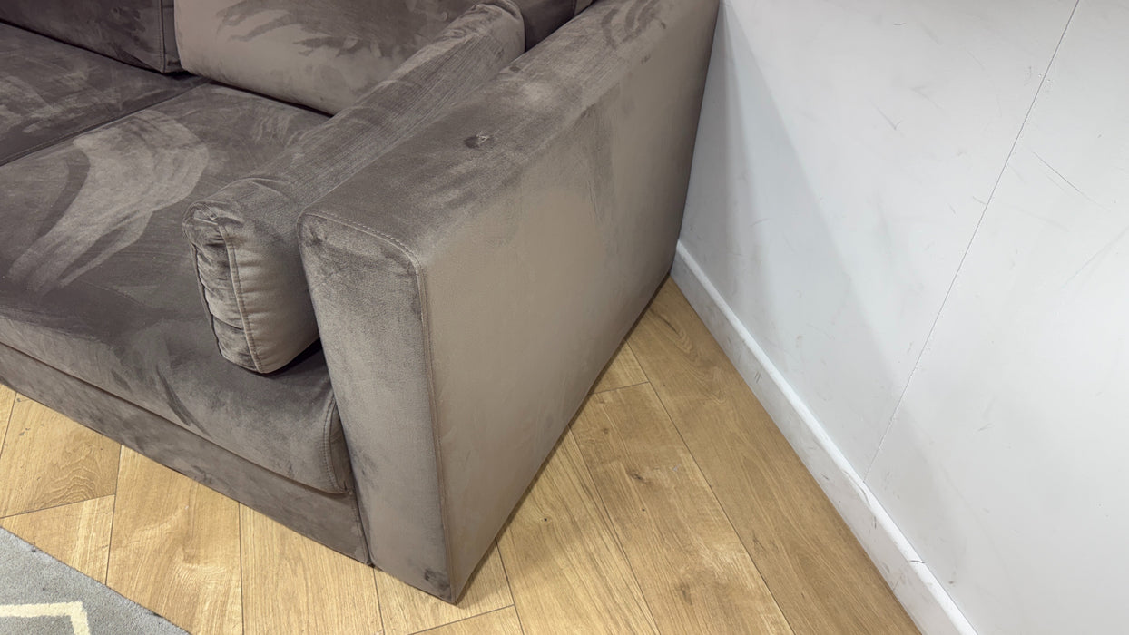 Sofology Strand Fabric 4 Seater in Matt Velvet Mole