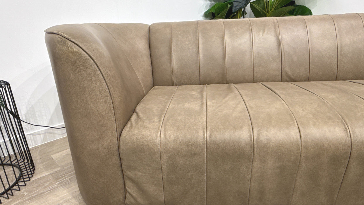 Sofology 4 Seater Leather Sofa in Relaxed Natural