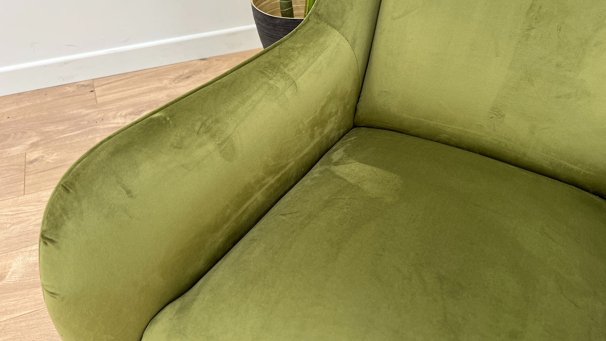 Canterbury 1 Seater - Fabric Accent Chair - Velvet Olive All Over