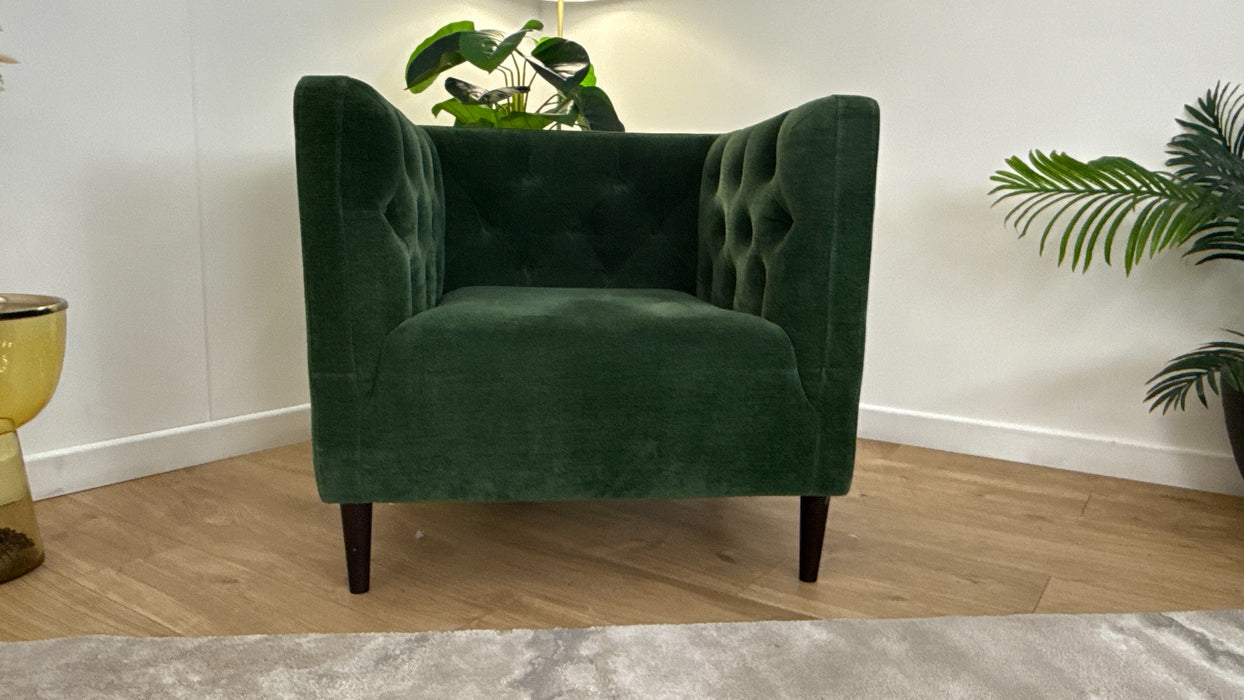 Sofology Bridgerton Fabric Accent Chair in Soft Chenille Moss