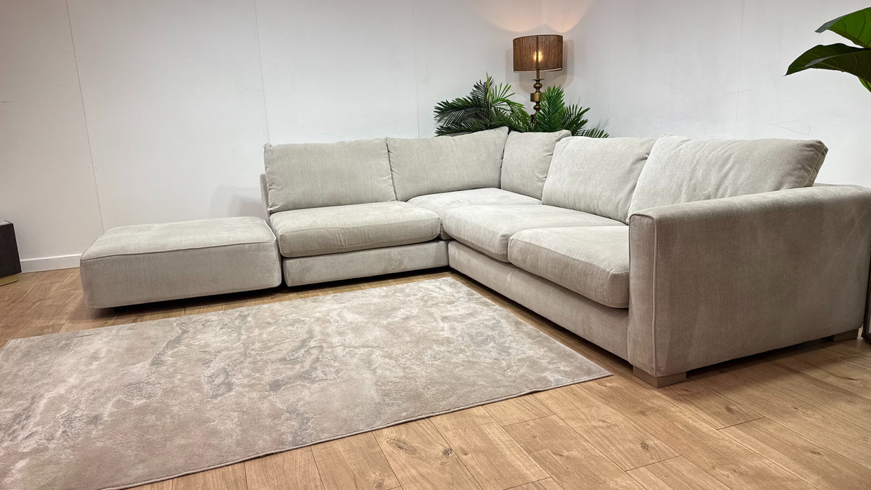 Sofology Majestica Fabric Chaise 1 Corner 3 in Soft-Chenille Linen
