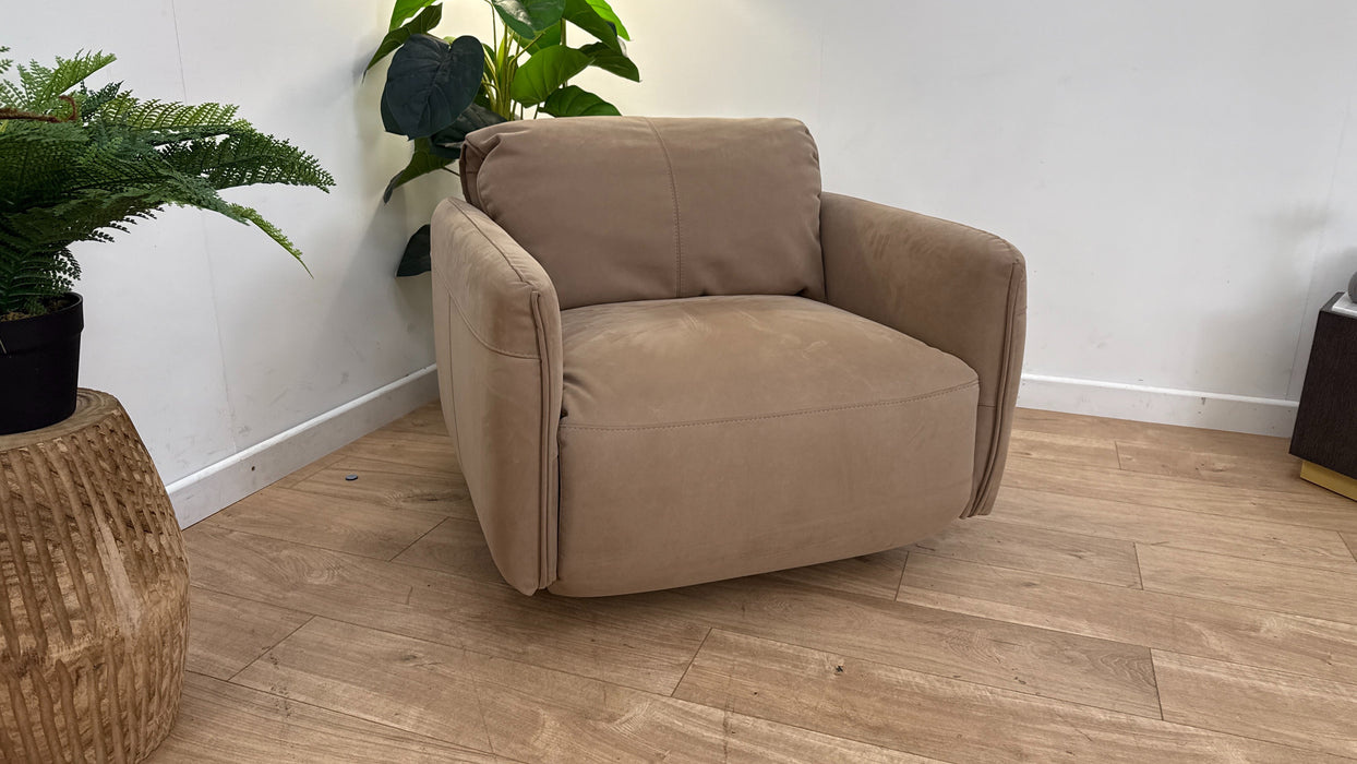 Sofology The Tessuto Swivel Chair in Lifestyle Nubuck-Feel Fabric Camel
