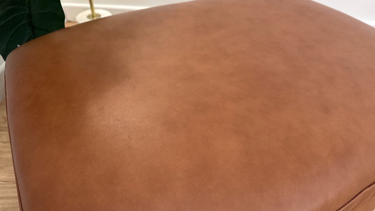 Sofology The Retreat Footstool in Relaxed Soft Leather Tan