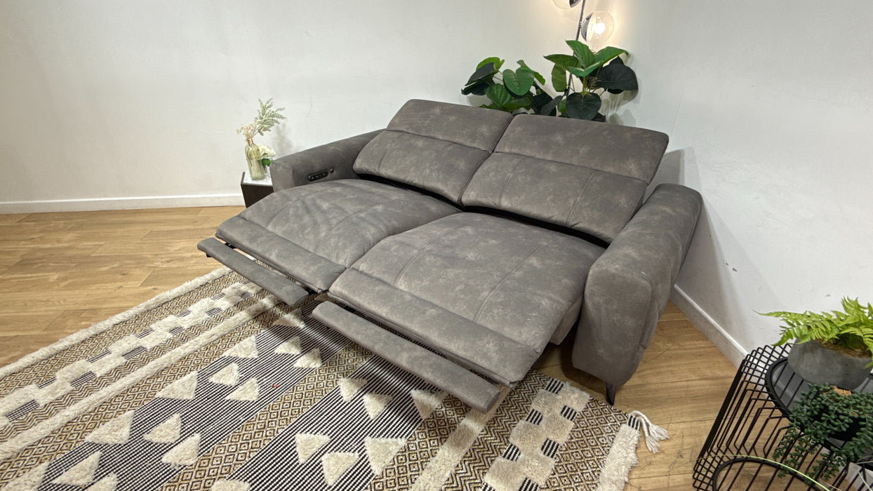 Sofology Allure Fabric 2.5 Seater Power Recliner/Headrest Heated Seats in Lifestyle Flecked Mocha