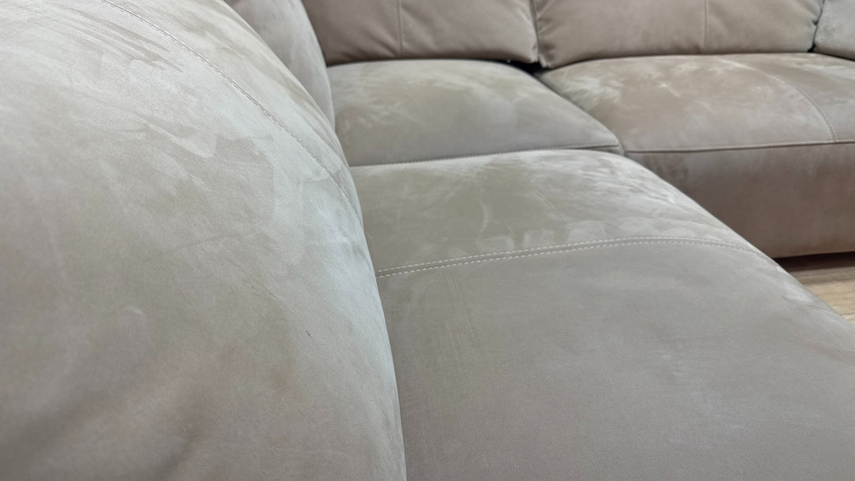 Sofology Tessuto Fabric Chaise 1 Corner 1 in Lifestyle Nubuck Feel Camel