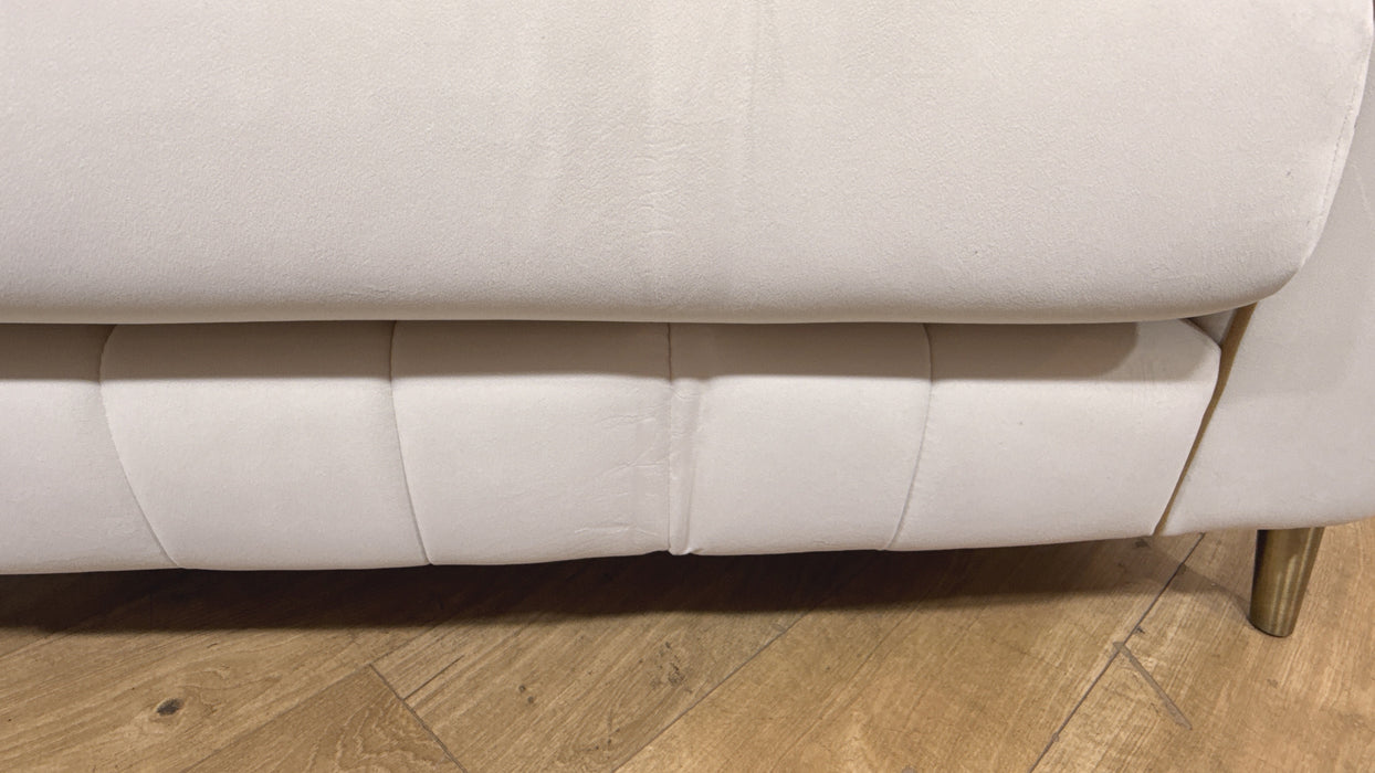 Sofology Remy Fabric Chair in Super Matt Velvet Ecru With Cream Contrast Piping