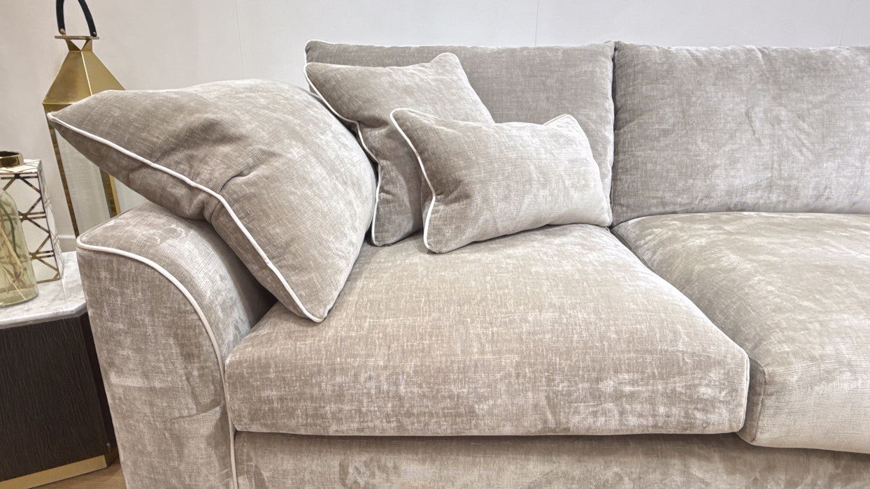 Sofology Georgio Fabric 3 Corner 1 Extra Flex Seats in Luxe Chenille Stone Mix