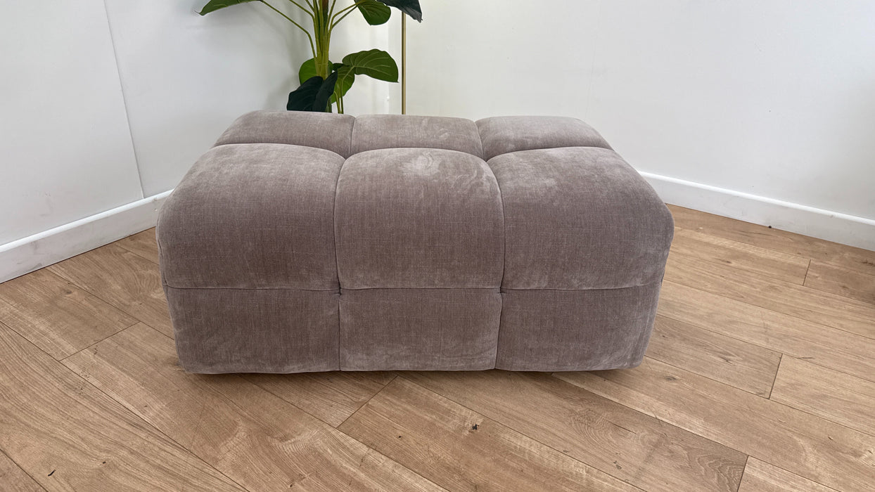 Sofology The Lunar Footstool in Relaxed Chenille Nutmeg