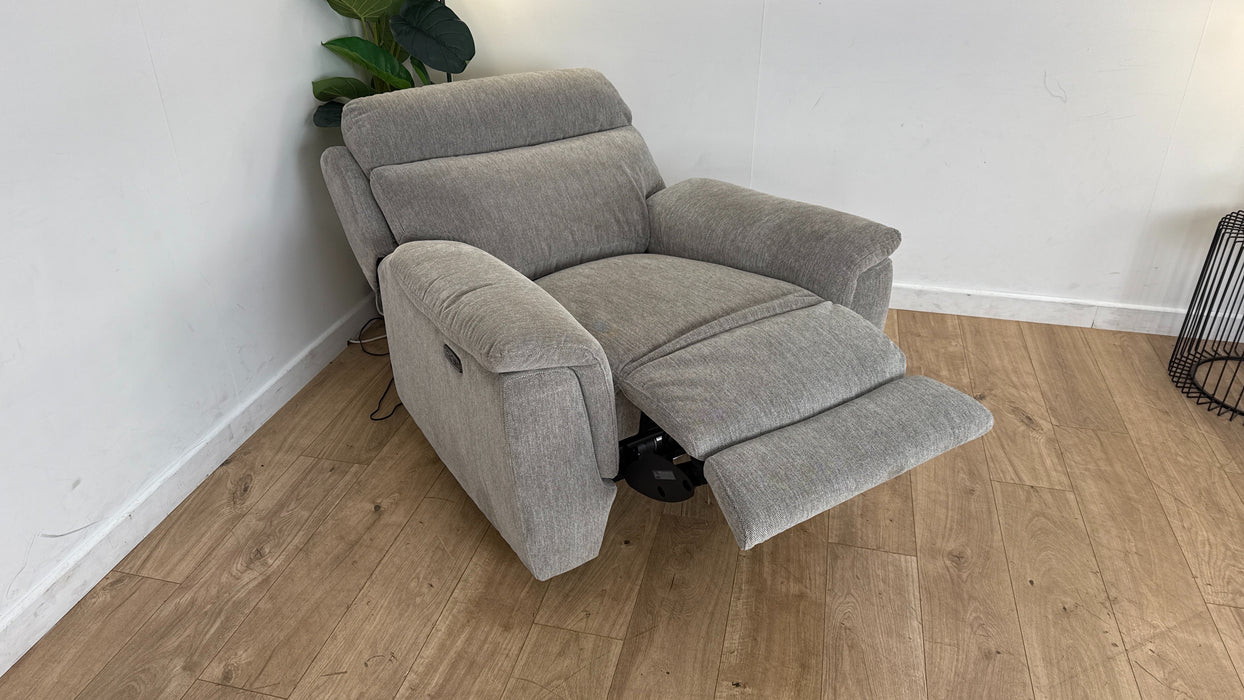 DFS Lakelyn Express Fabric Recliner Chair in Fog — The Sofa
