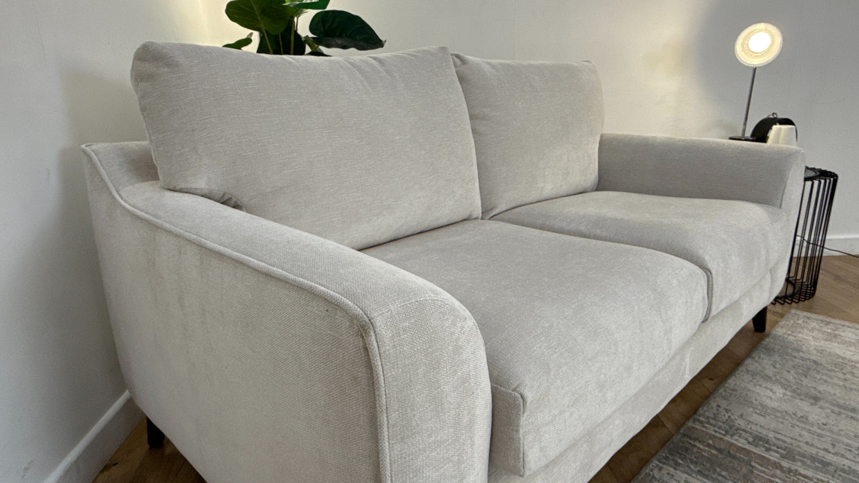 Sofology Mayfair Fabric 2 Seater Foam Seats in Linen Look Chenille Mist/Pearl Mix