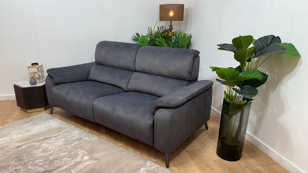 Sofology Bailey Fabric 2.5 Seater Power Recliner/Headrest in Lifestyle Flecked Charcoal