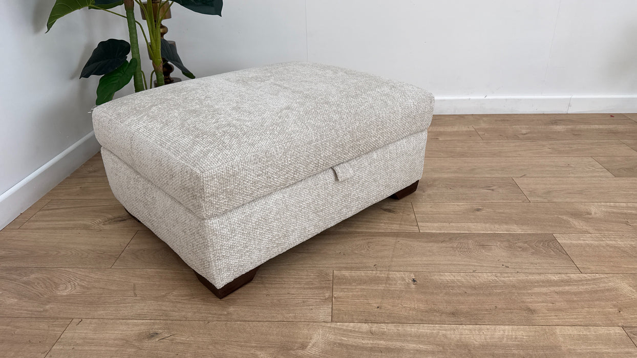 Sofology Tallulah Fabric Storage Footstool in Basketweave Chenille Silver