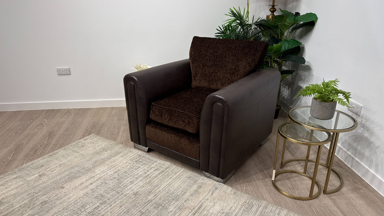 DFS Ollie Armchair Rhombus in Chocolate And Brown