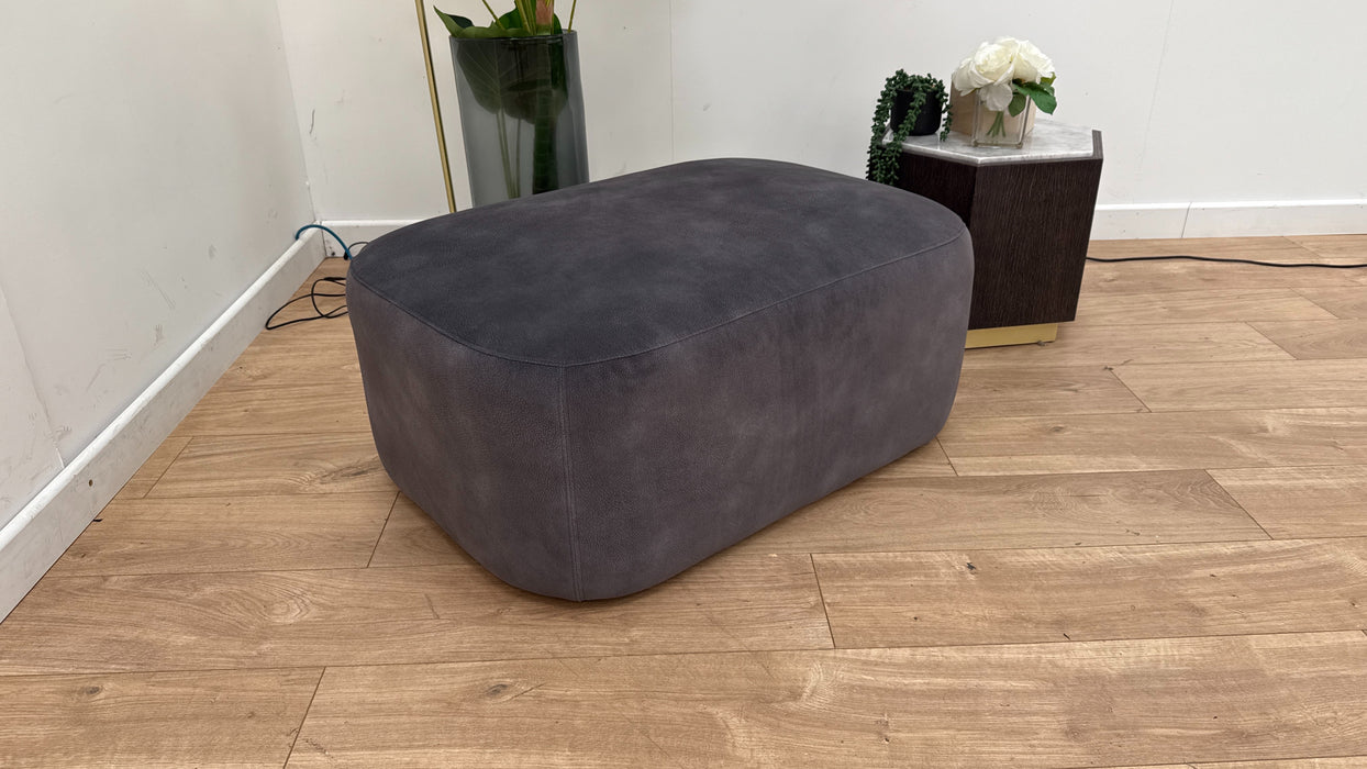 Sofology Metropolitan Fabric Footstool in Lifestyle Mottled Charcoal