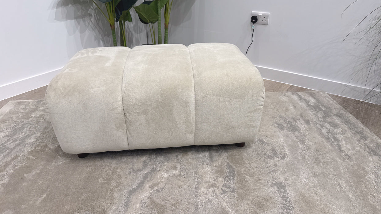 Sofology Waldorf Designer Fabric Footstool in Sherpa Natural