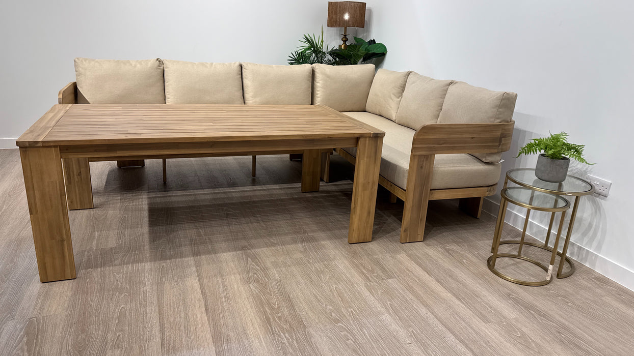 DFS Formentera Garden Furniture Corner Sofa, Dining Table in Beige