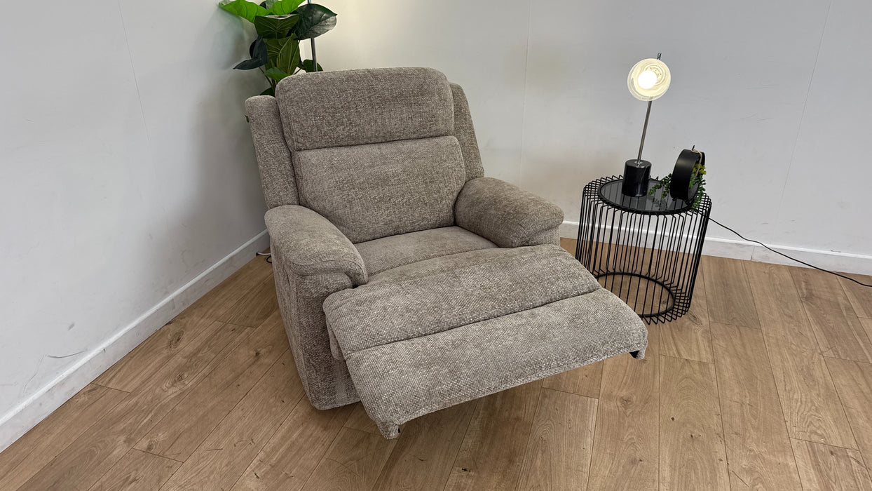 Sofology Gracie Fabric Chair Manual Recliner in Hopsack Chenille Linen