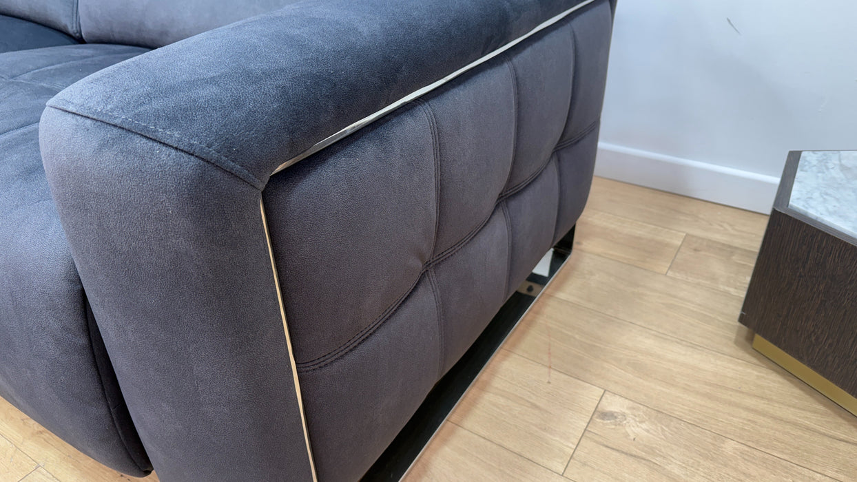 Sofology Marvella Fabric 3 Corner 1.5 Power Recliner/Headrest in Lifestyle Flecked Anthracite